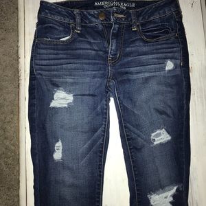 Dark Ripped American Eagle Jegging Jeans Size 6